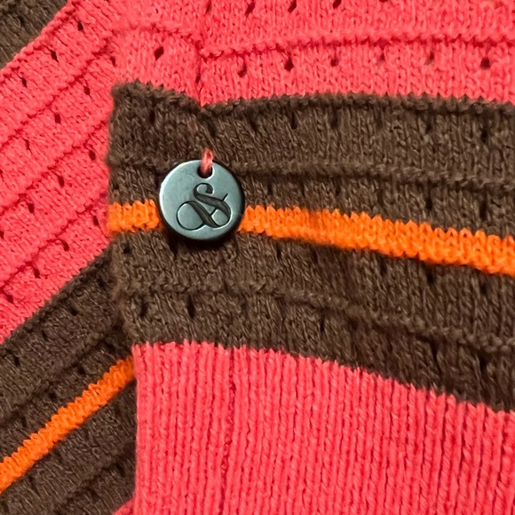 Scotch & Soda Pink & Brown Striped Crew Neck Sweater Womens S - Picture 5 of 10
